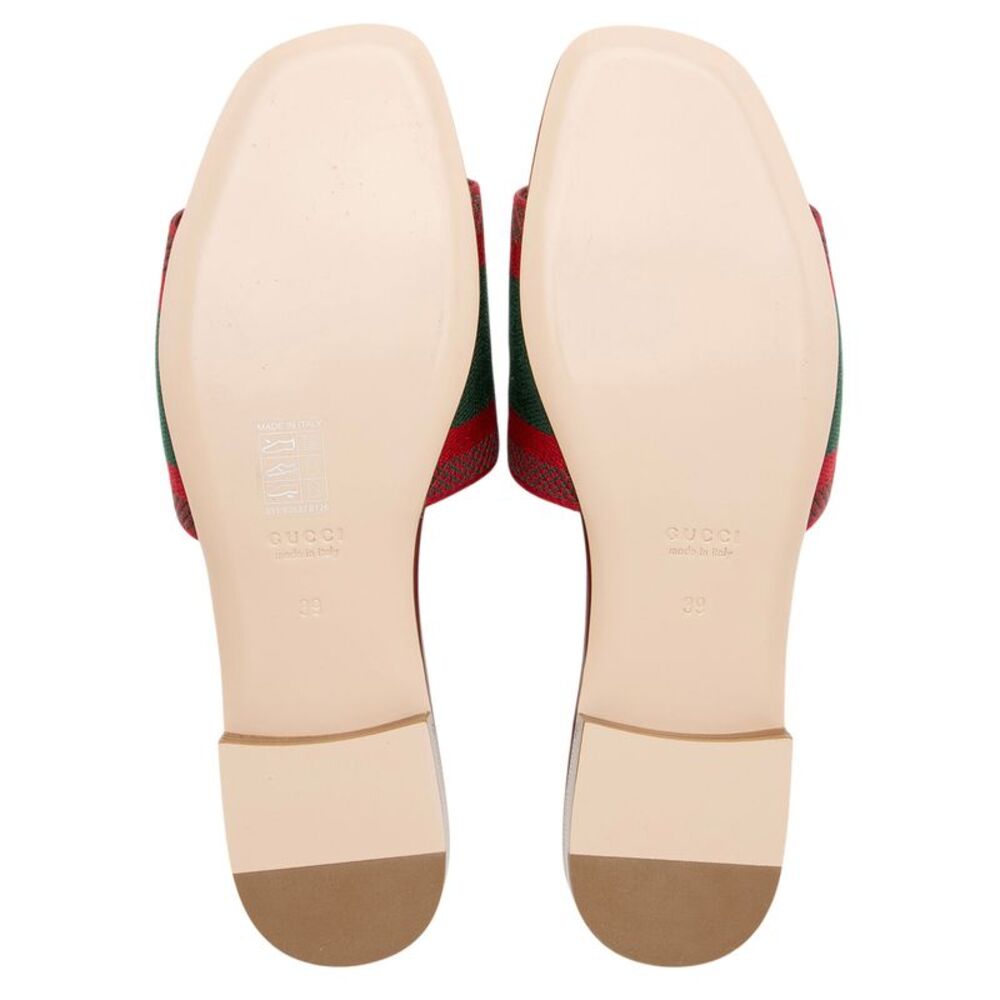 Gucci Embroidered Logo Web Slide Sandals - Size 9 / 39 - Picture 6 of 8
